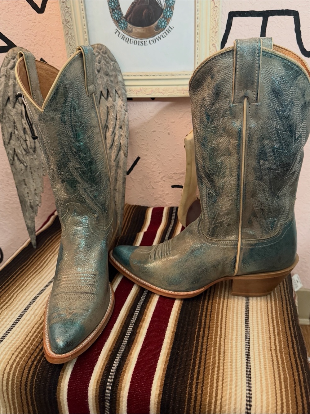 Idyllwind Turquoise Metallic Leather Cowboy Boots